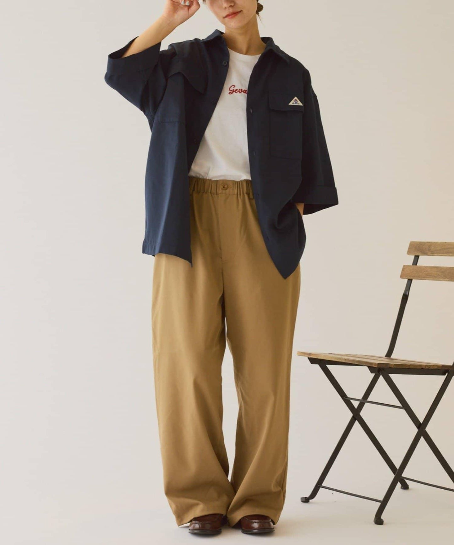 【GEVACO】寬鬆版型半袖工裝襯衫