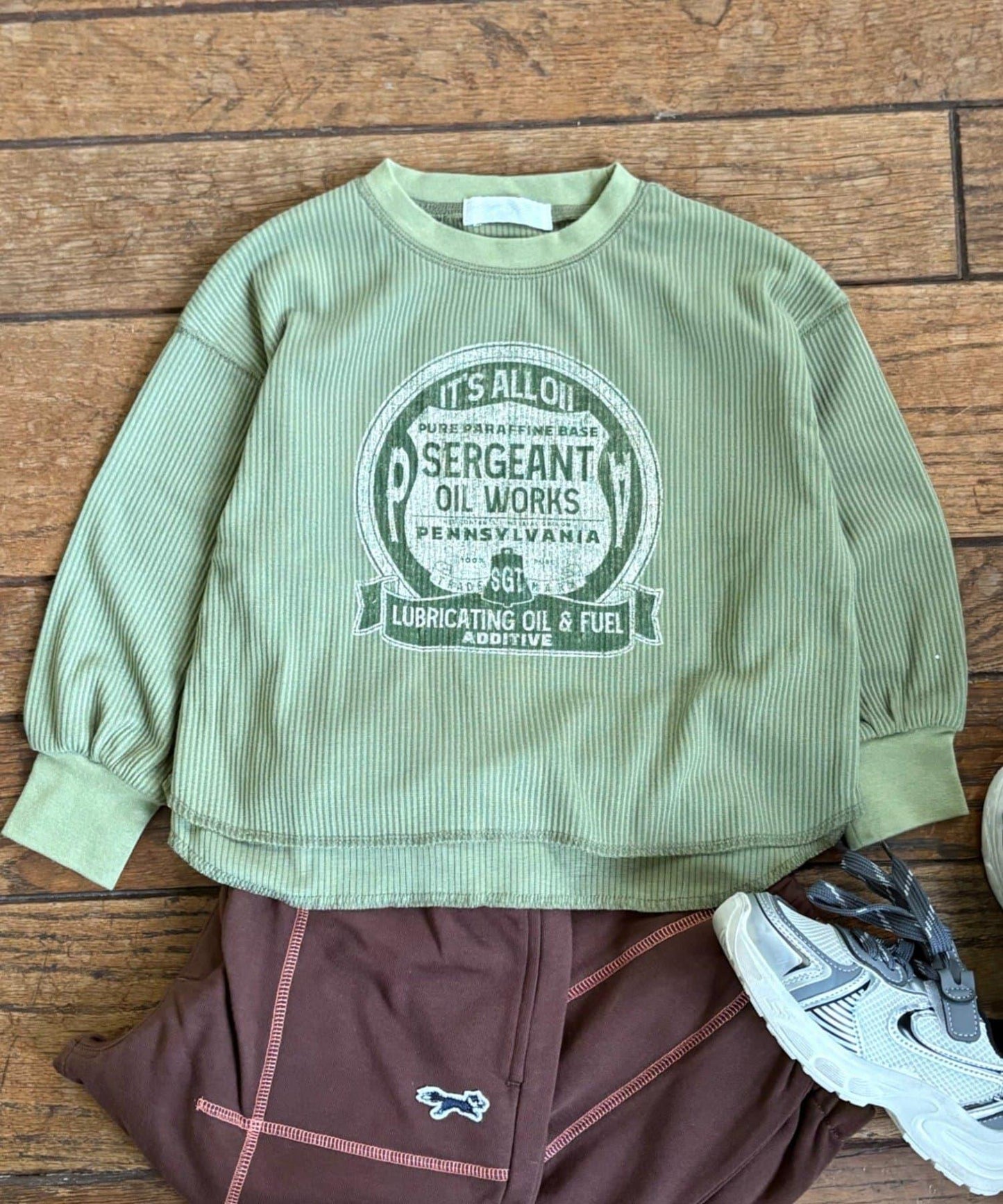 【KIDS】【平價】印花羅紋長袖T恤