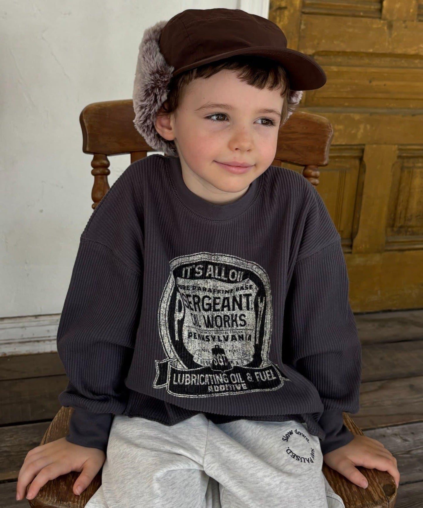 【KIDS】【平價】印花羅紋長袖T恤