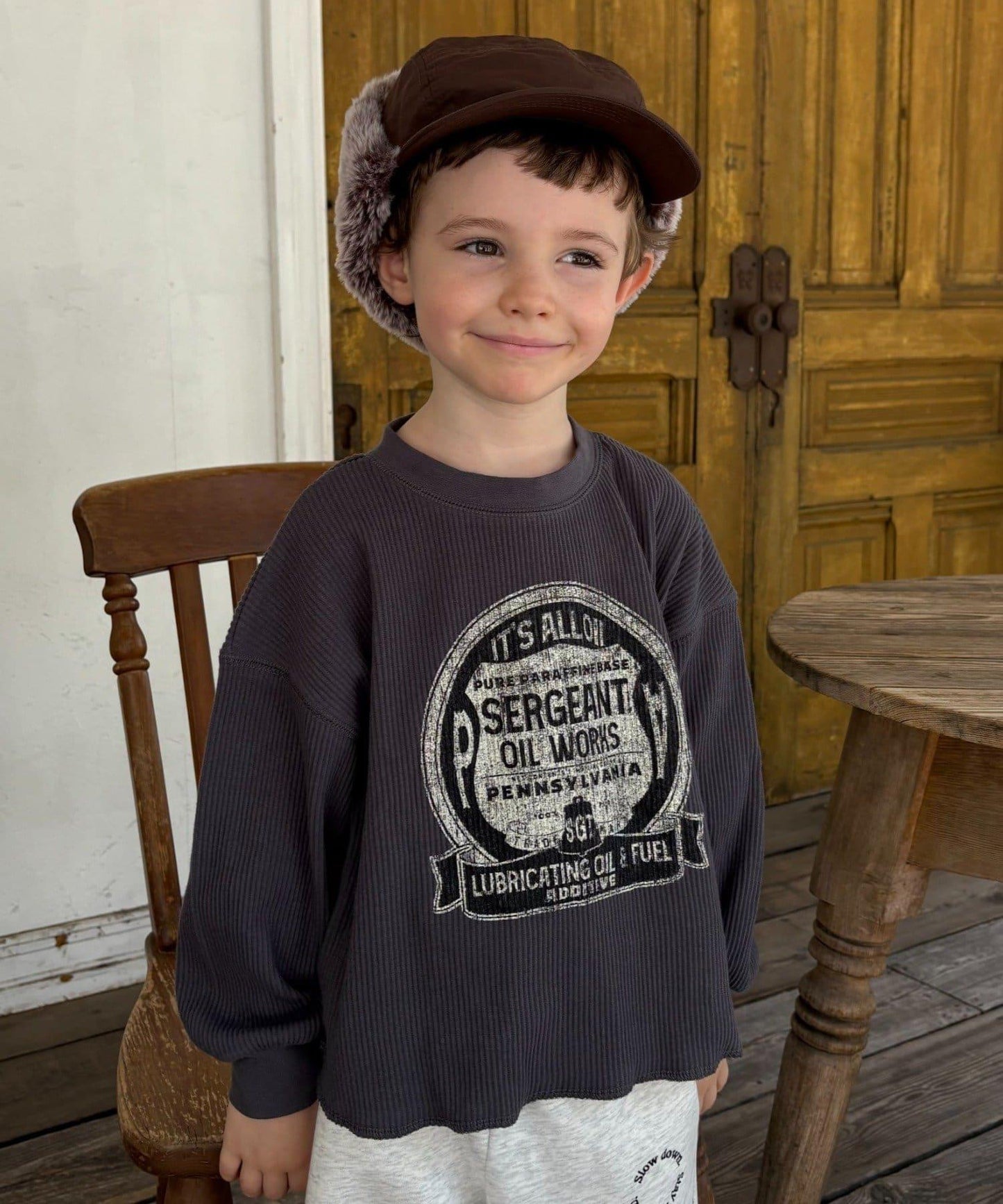 【KIDS】【平價】印花羅紋長袖T恤