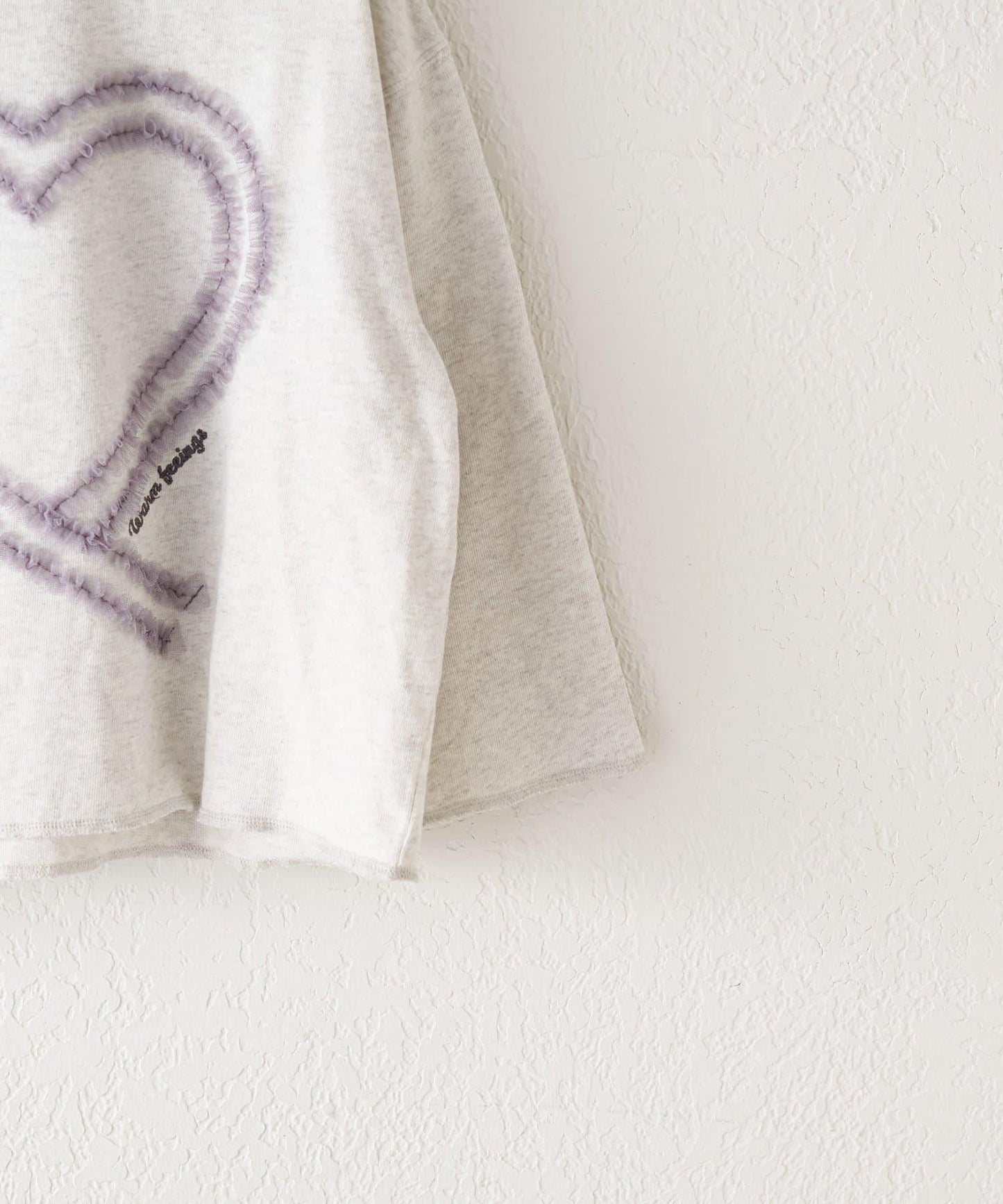 【KIDS】水洗工藝愛心圖案長袖T恤