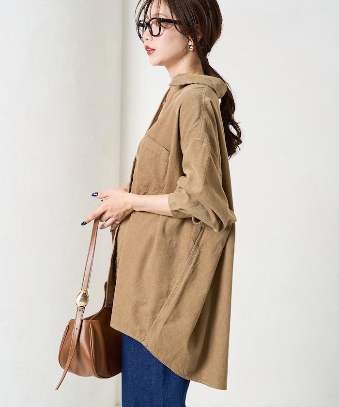 燈芯絨寬鬆襯衫