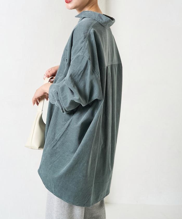 燈芯絨寬鬆襯衫