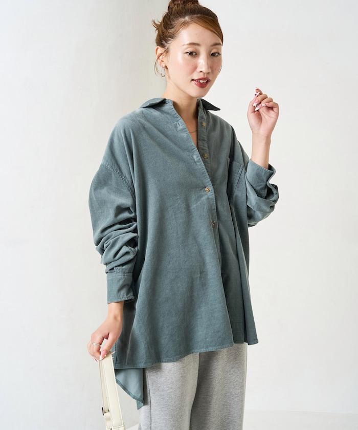 燈芯絨寬鬆襯衫