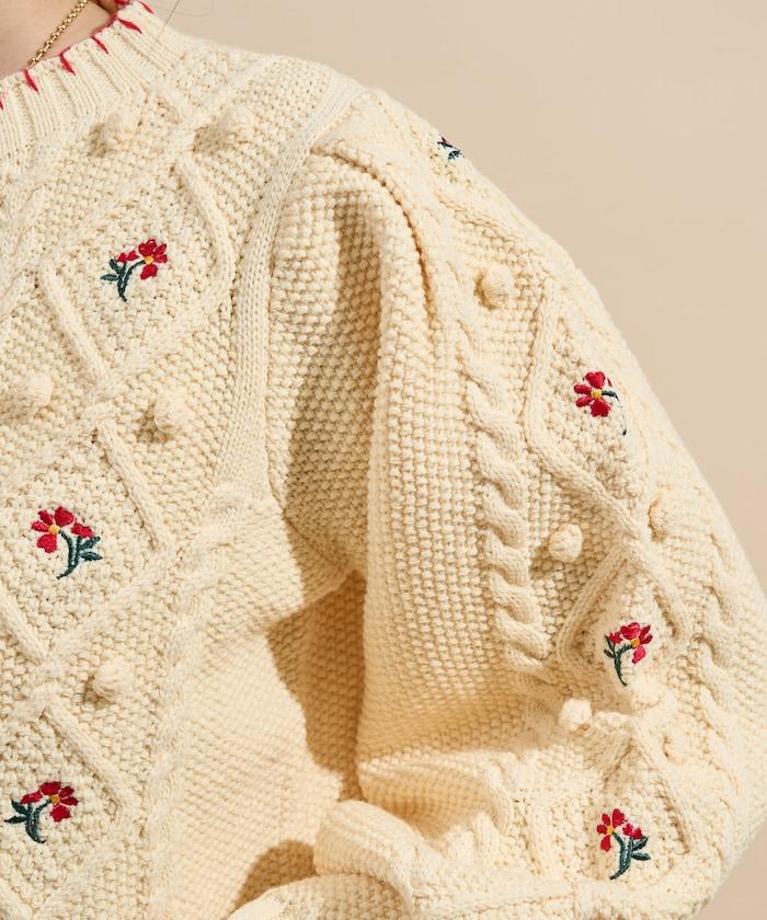 花卉刺繡開衫