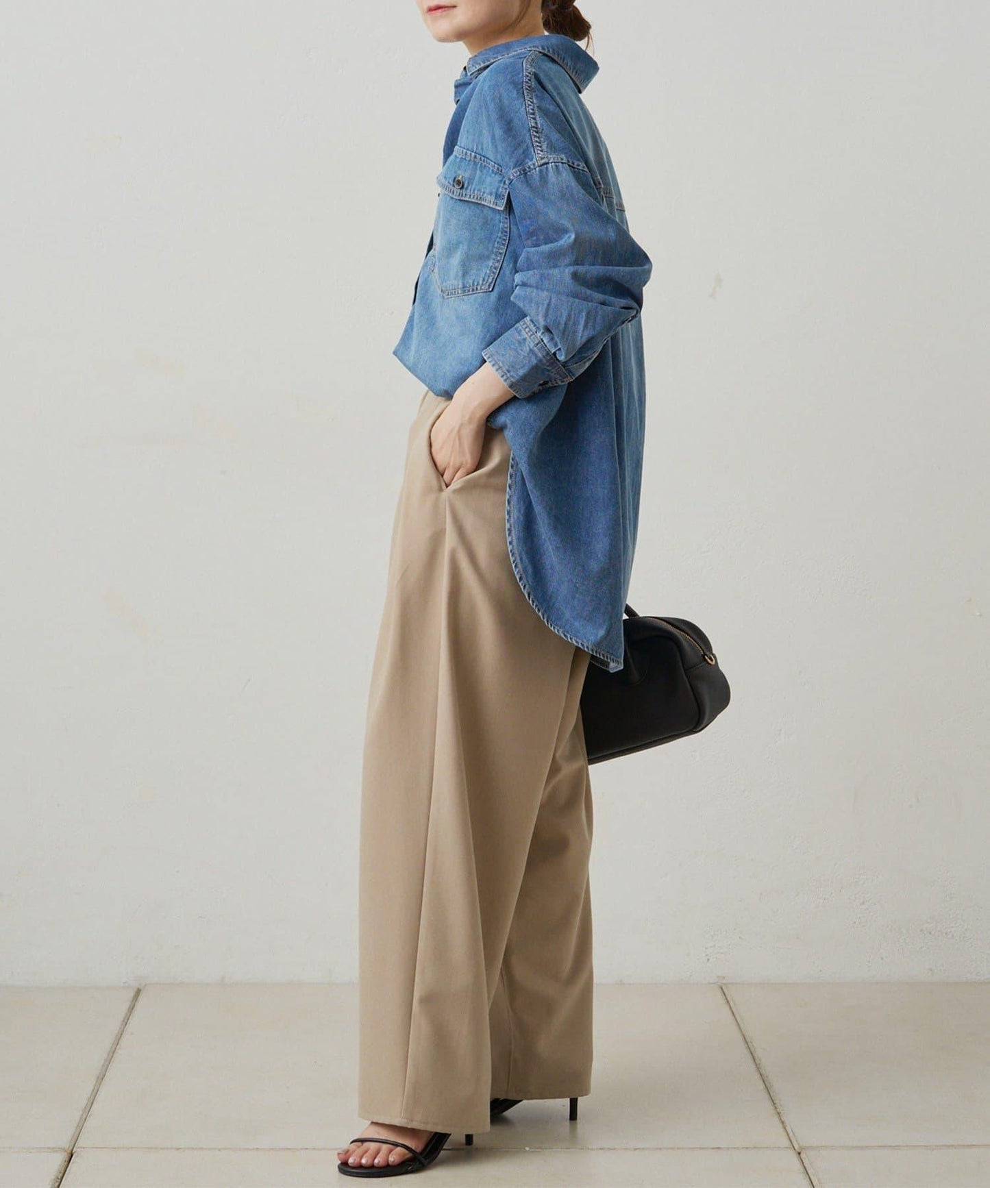 雙口袋牛仔襯衫