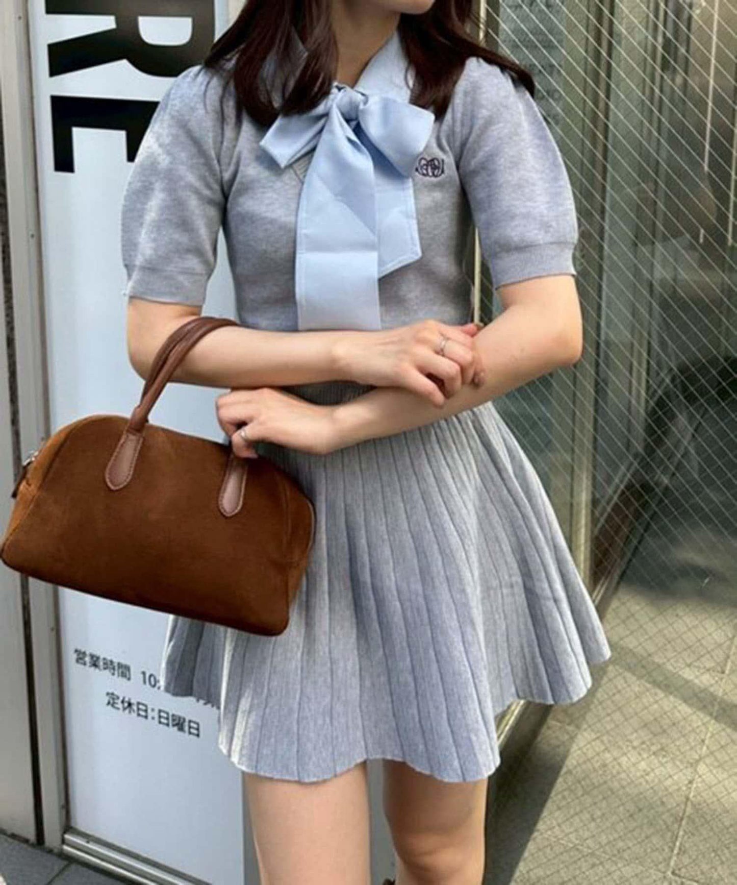 【RMAF】蝴蝶結拼接針織套裝