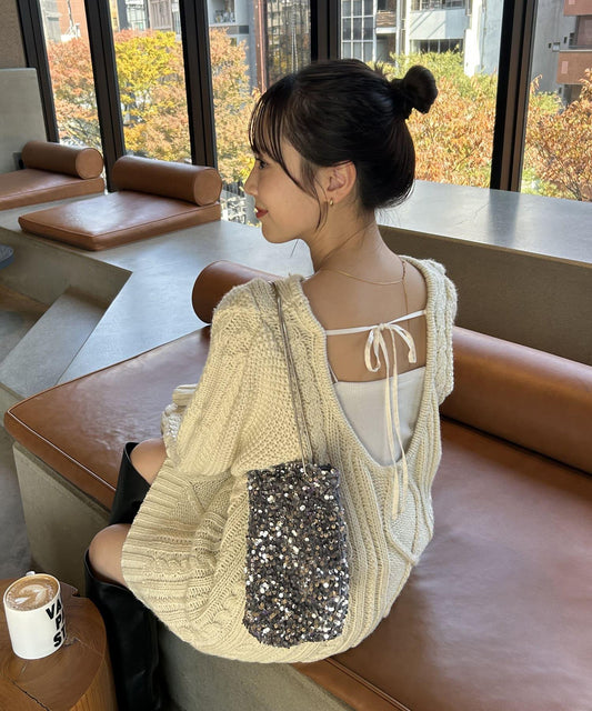 【mystic】麻花針織迷你連衣裙