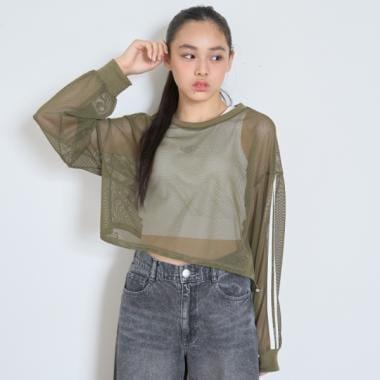 【LTXC】帶內搭網紗T恤