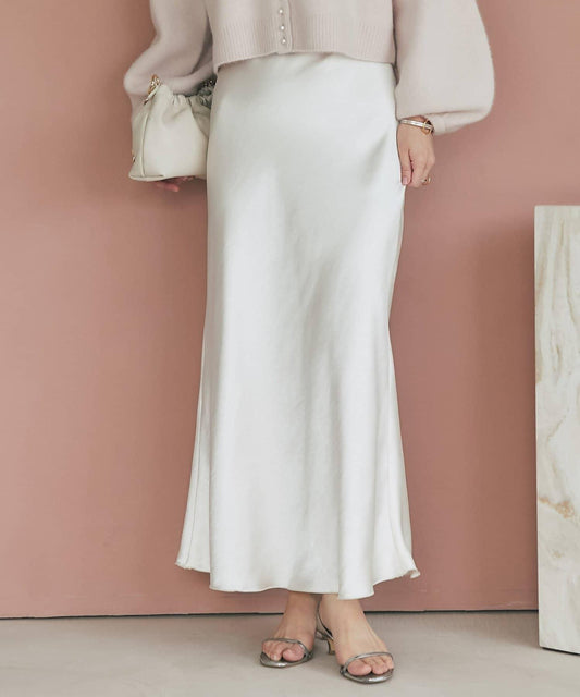 【4尺碼可選】緞面長款修身半身裙