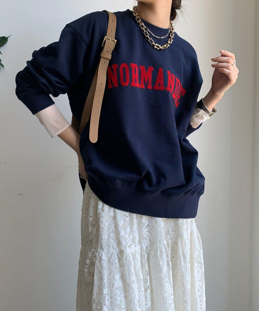 NORMANDIE衛衣內襯背部拉鍊套頭衫