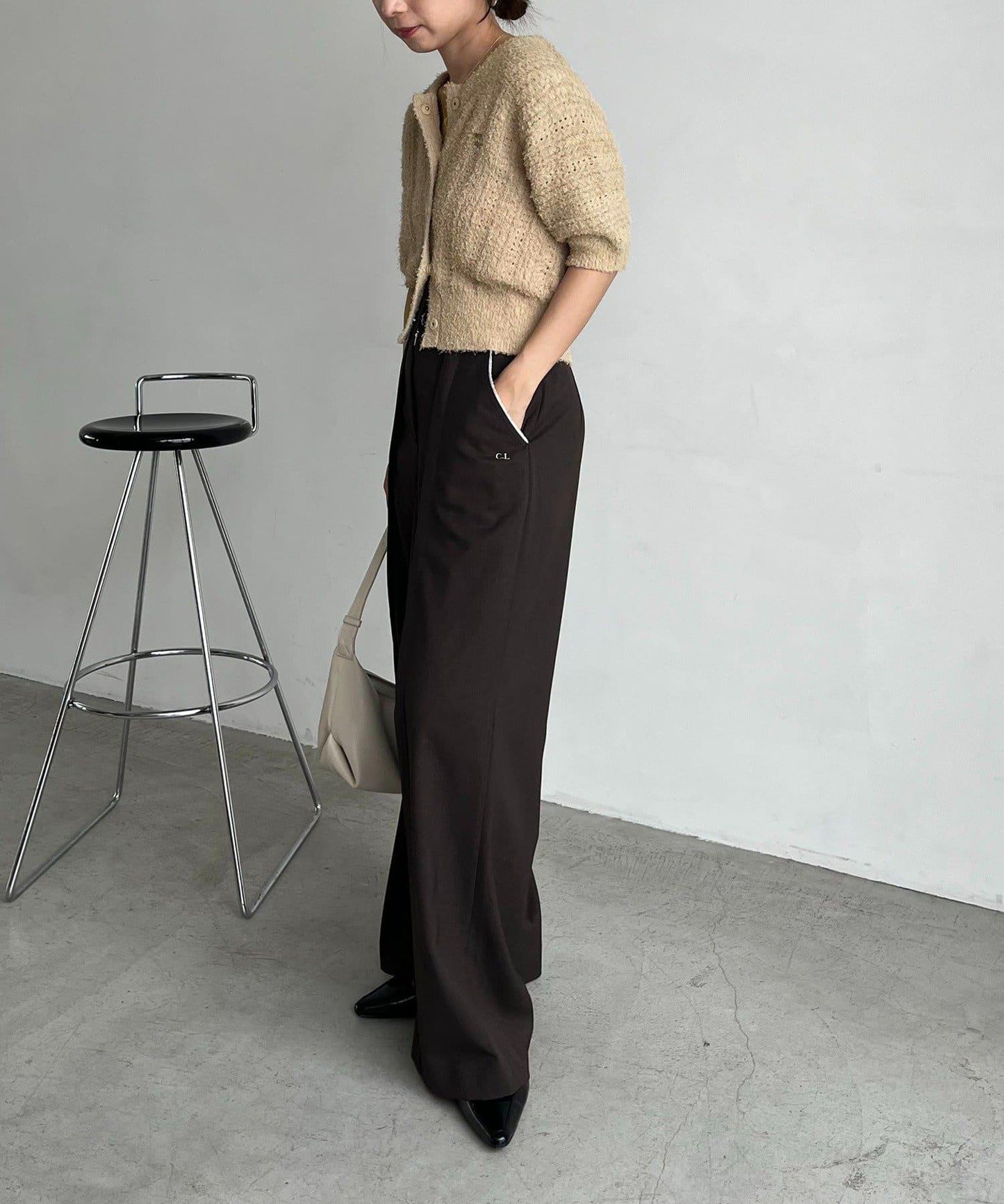 迷你羽毛短袖開衫