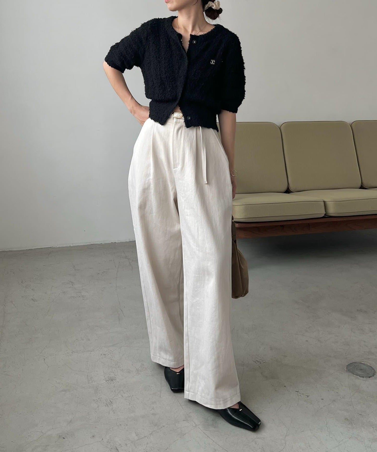 迷你羽毛短袖開衫