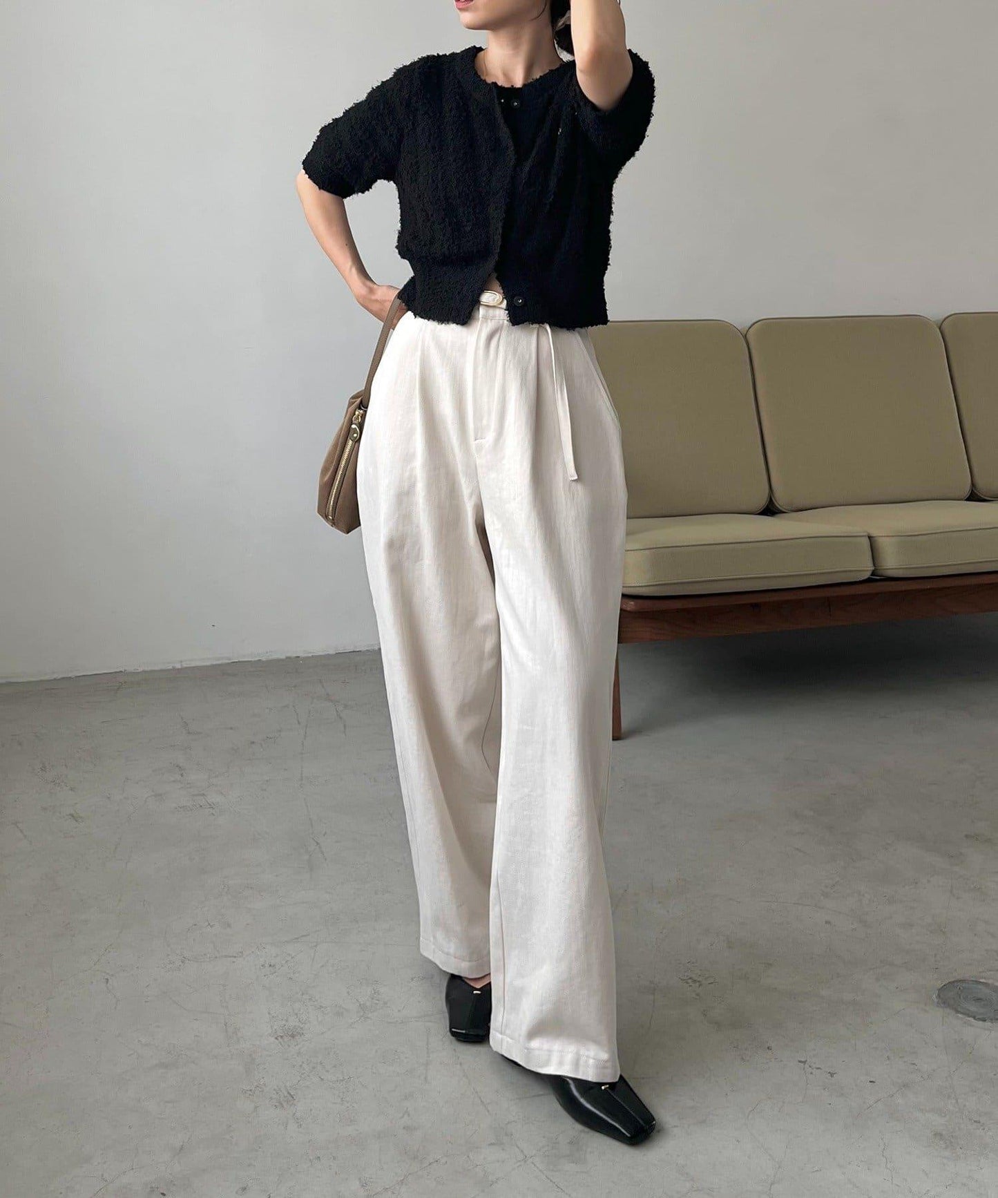 迷你羽毛短袖開衫