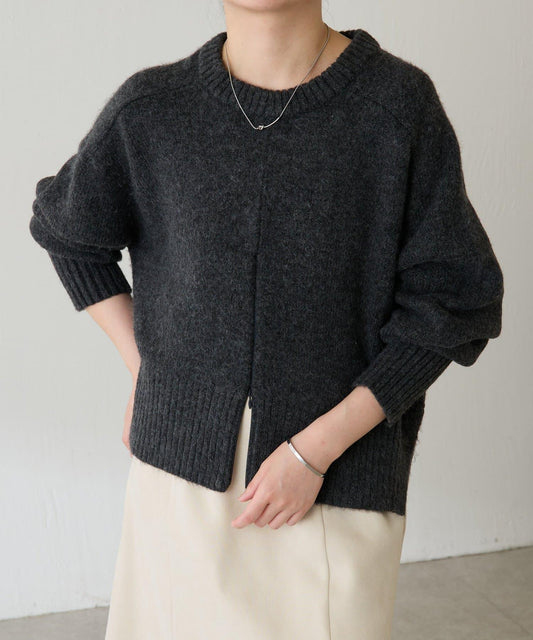 【可手洗/易於疊穿】仿犛牛絨短款針織衫