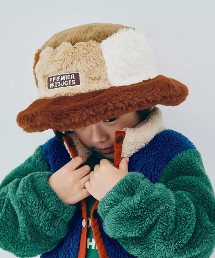 多色仿皮草漁夫帽