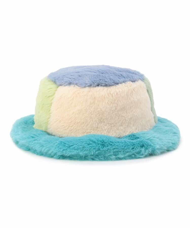 多色仿皮草漁夫帽