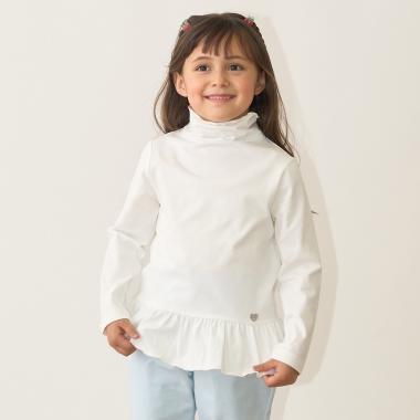 荷葉邊下襬褶皺高領衫