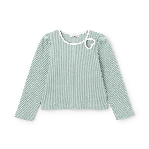 拼色愛心羅紋上衣