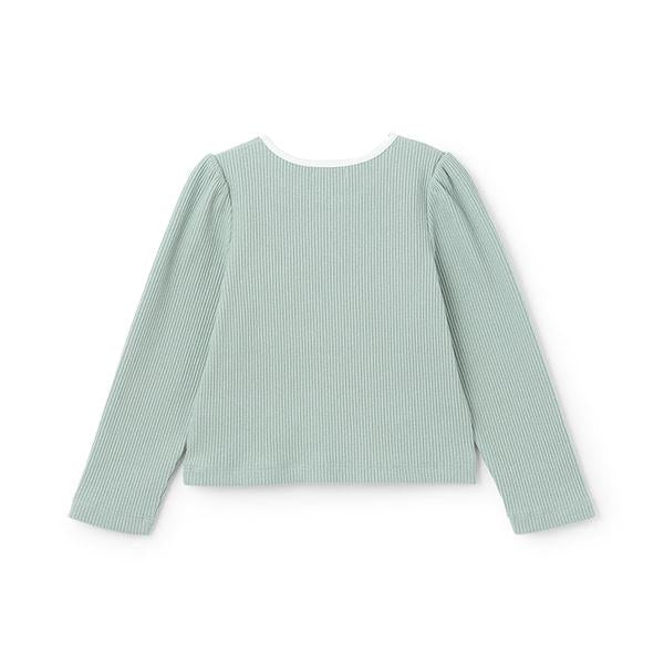 拼色愛心羅紋上衣