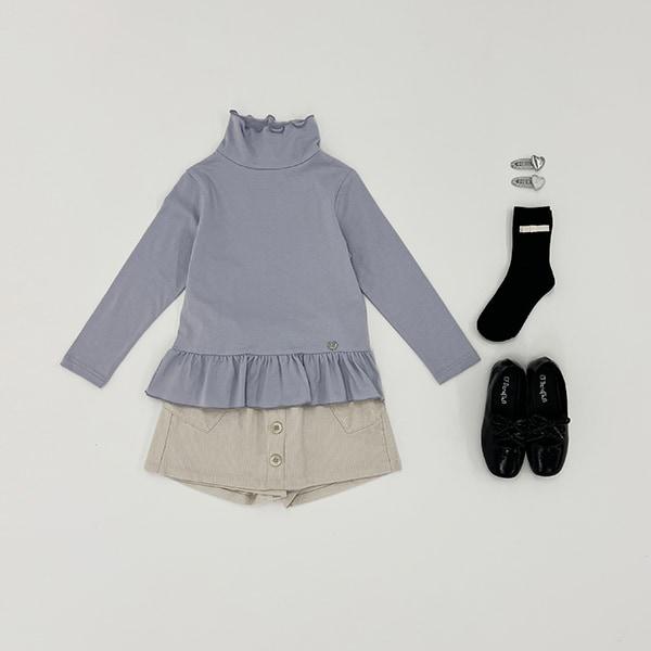 荷葉邊下襬褶皺高領衫