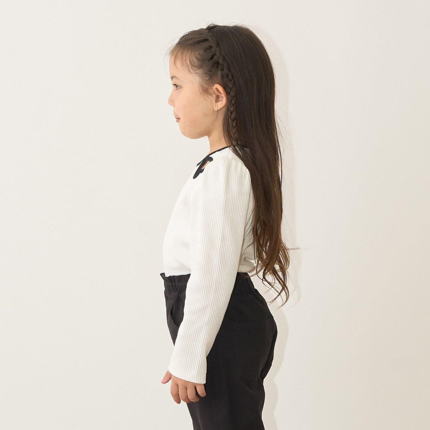 拼色愛心羅紋上衣