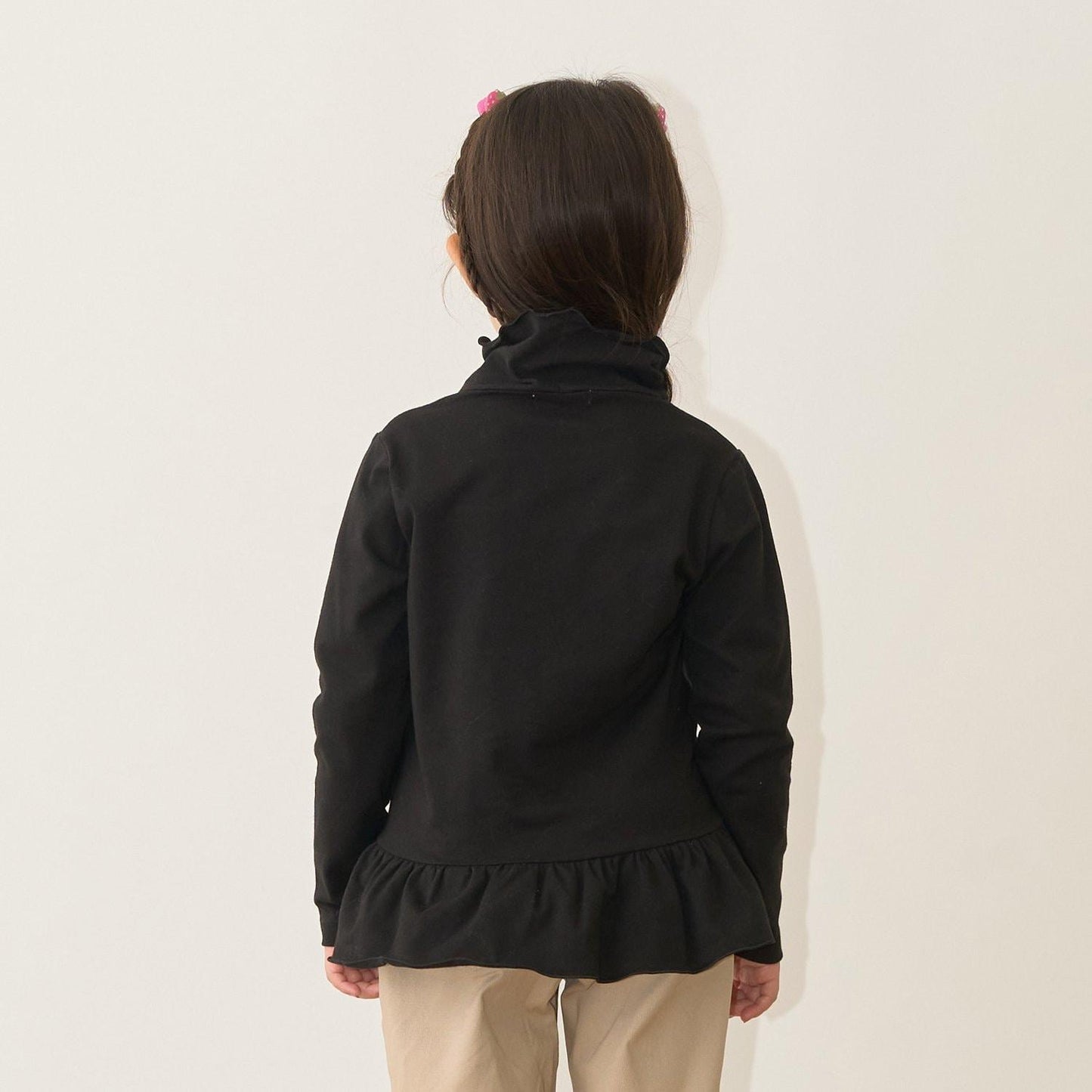 荷葉邊下襬褶皺高領衫