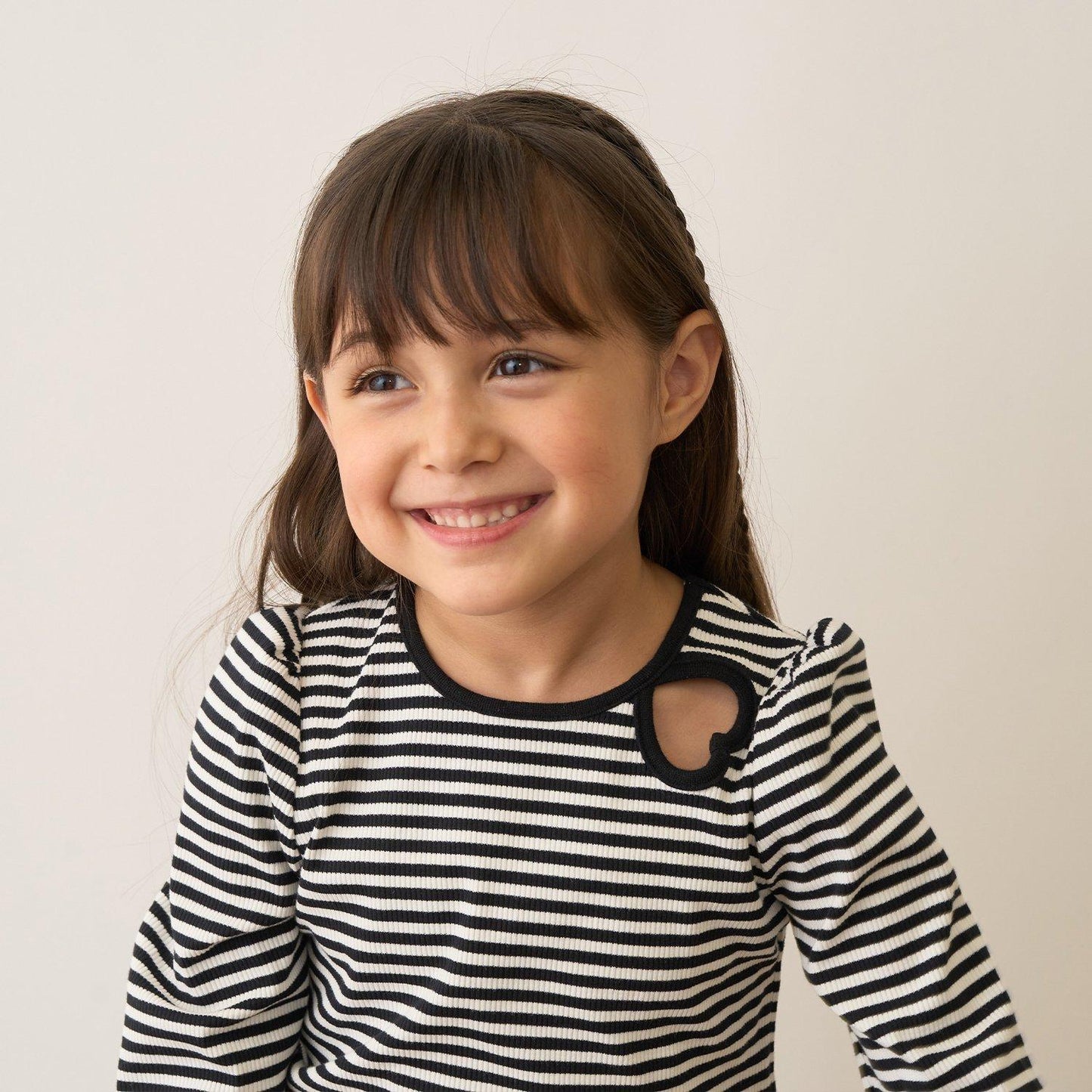 拼色愛心羅紋上衣