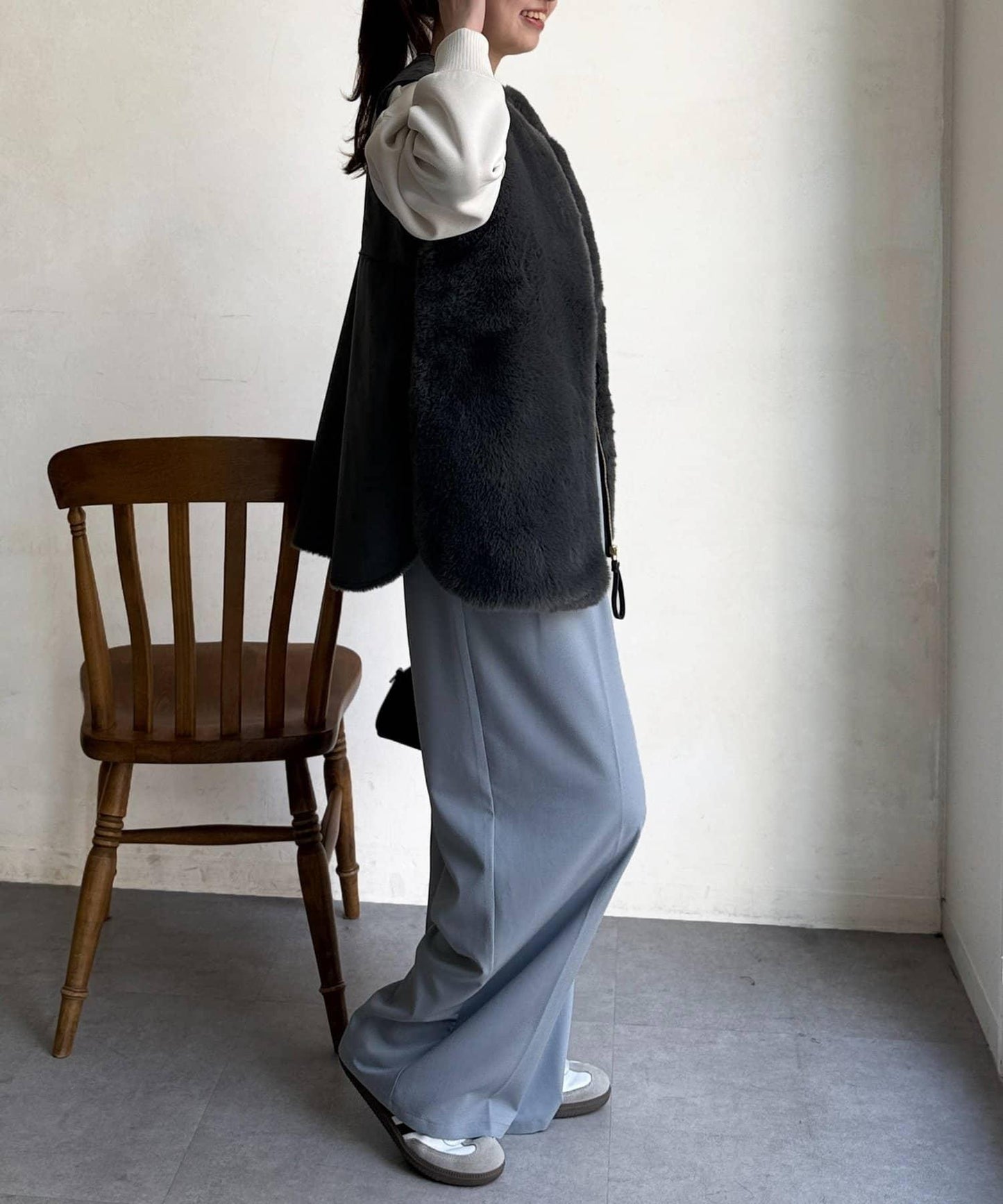 羊毛皮拼接毛絨馬甲