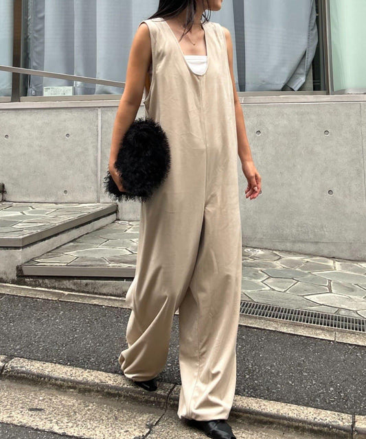 天鵝絨抽繩收腳連體褲