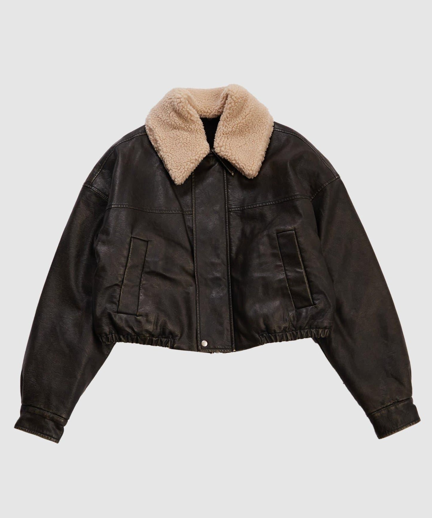 【UNISEX/有尺碼可選】3WAY復古風格皮革羊羔絨夾克