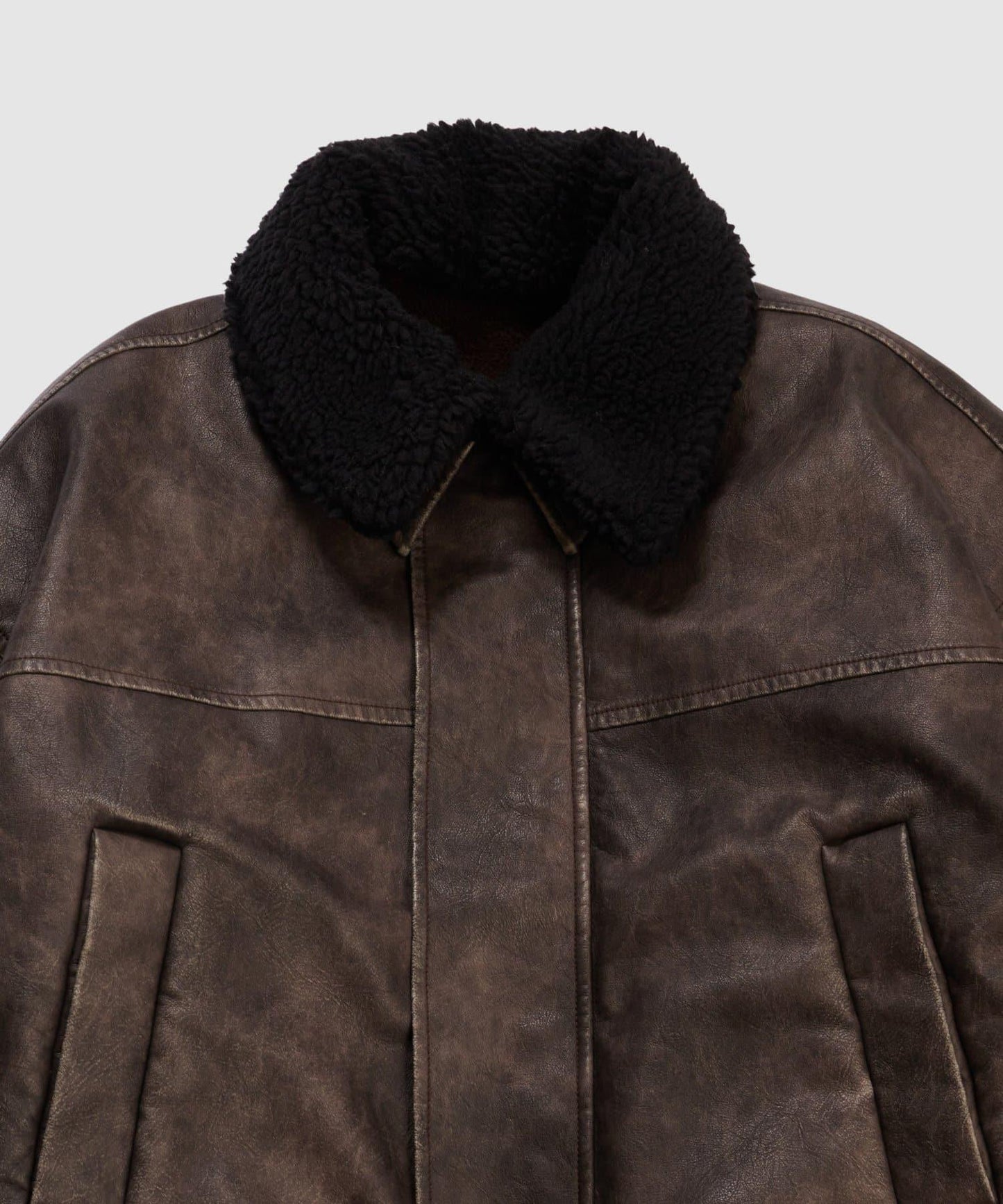 【UNISEX/有尺碼可選】3WAY復古風格皮革羊羔絨夾克