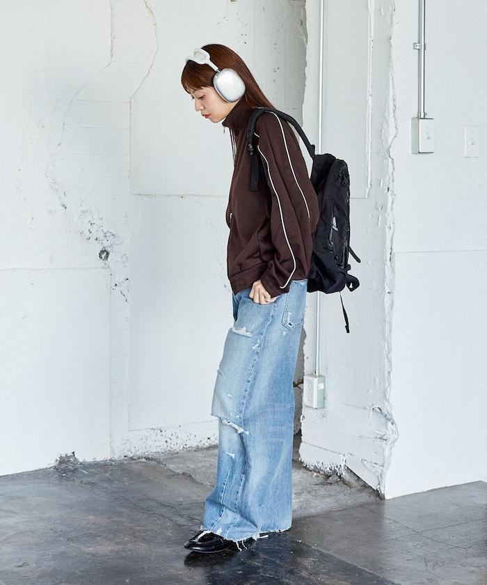 拼接條紋運動夾克