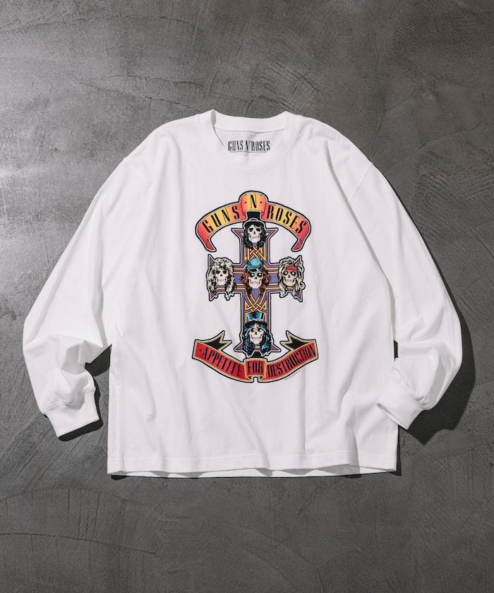 【EXCLUSIVE】GUNS N ROSES 槍與玫瑰 前印花長袖T恤
