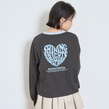 愛心拼色長袖T恤