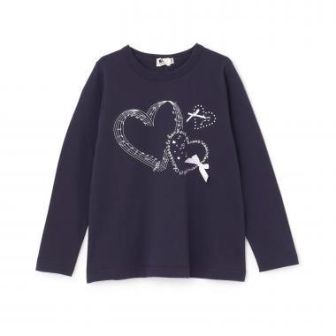 愛心與音樂圖案長袖T恤