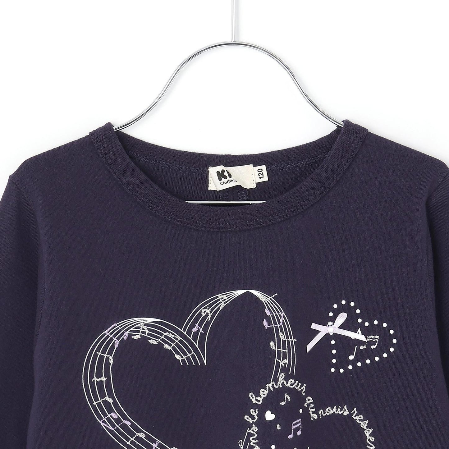 愛心與音樂圖案長袖T恤