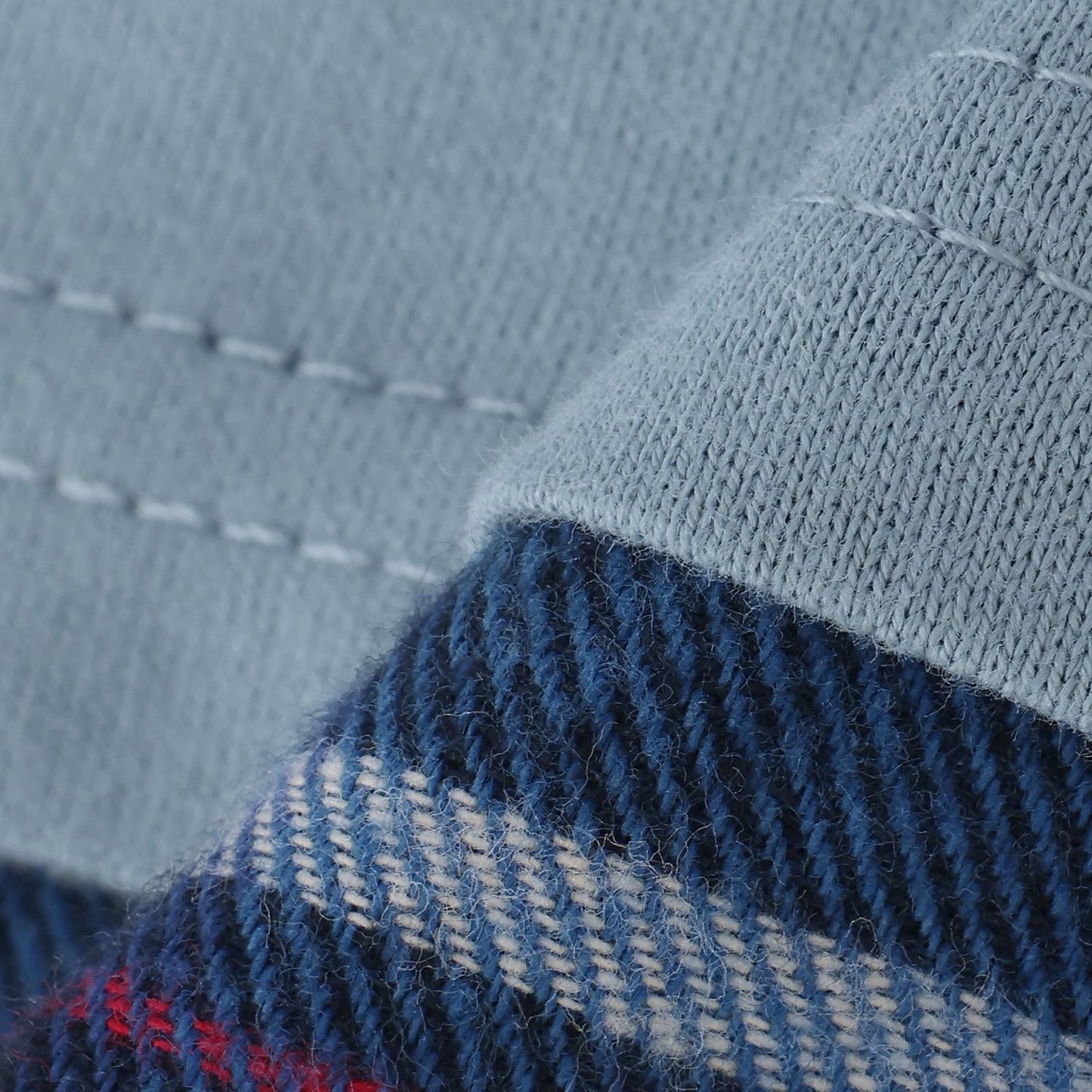 汽車貼布繡×下襬格紋長袖T恤