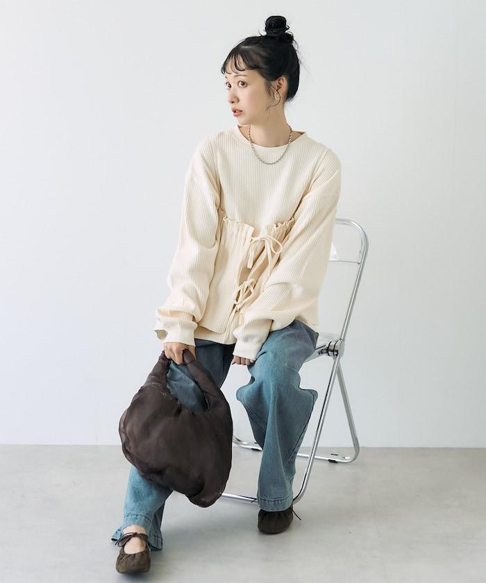 【套裝商品】華夫格長袖T恤與吊帶背心套裝