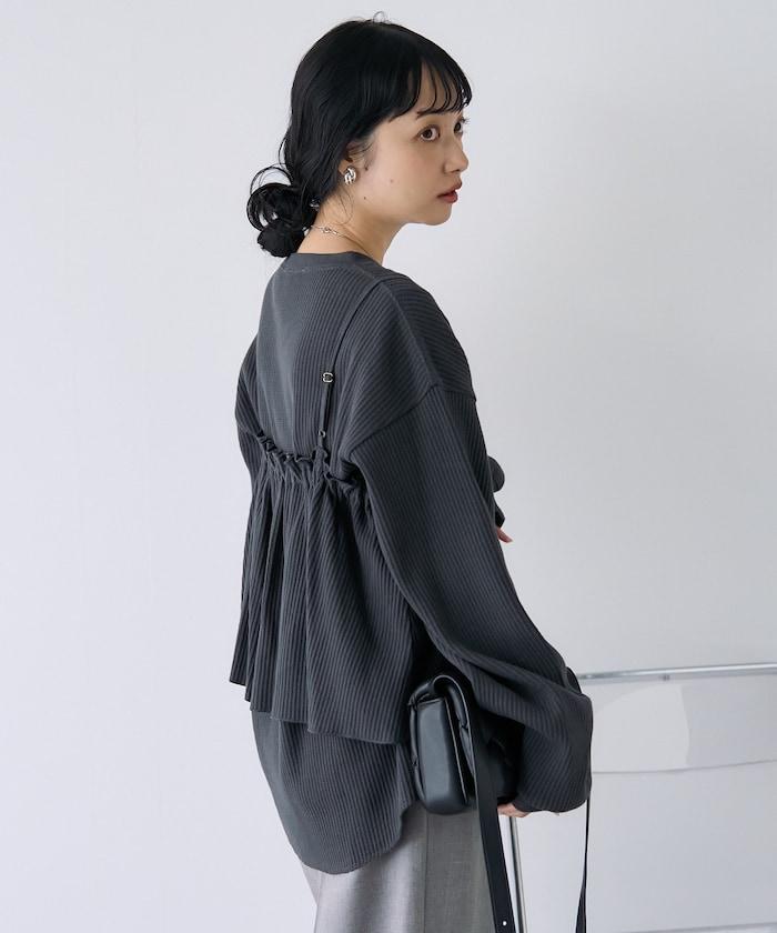 【套裝商品】華夫格長袖T恤與吊帶背心套裝