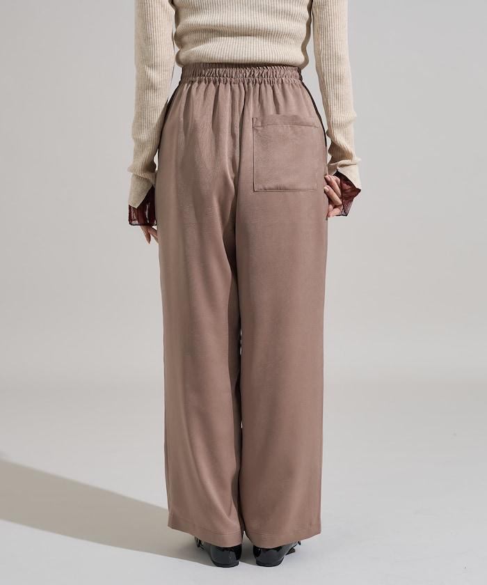 緞面褶皺休閒長褲<可搭配套裝>