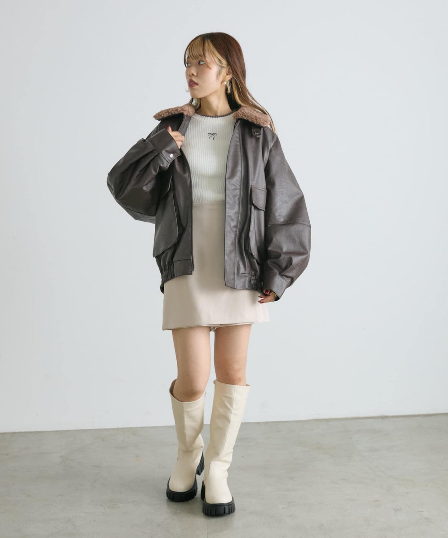 【w closet】開衩迷你裙褲