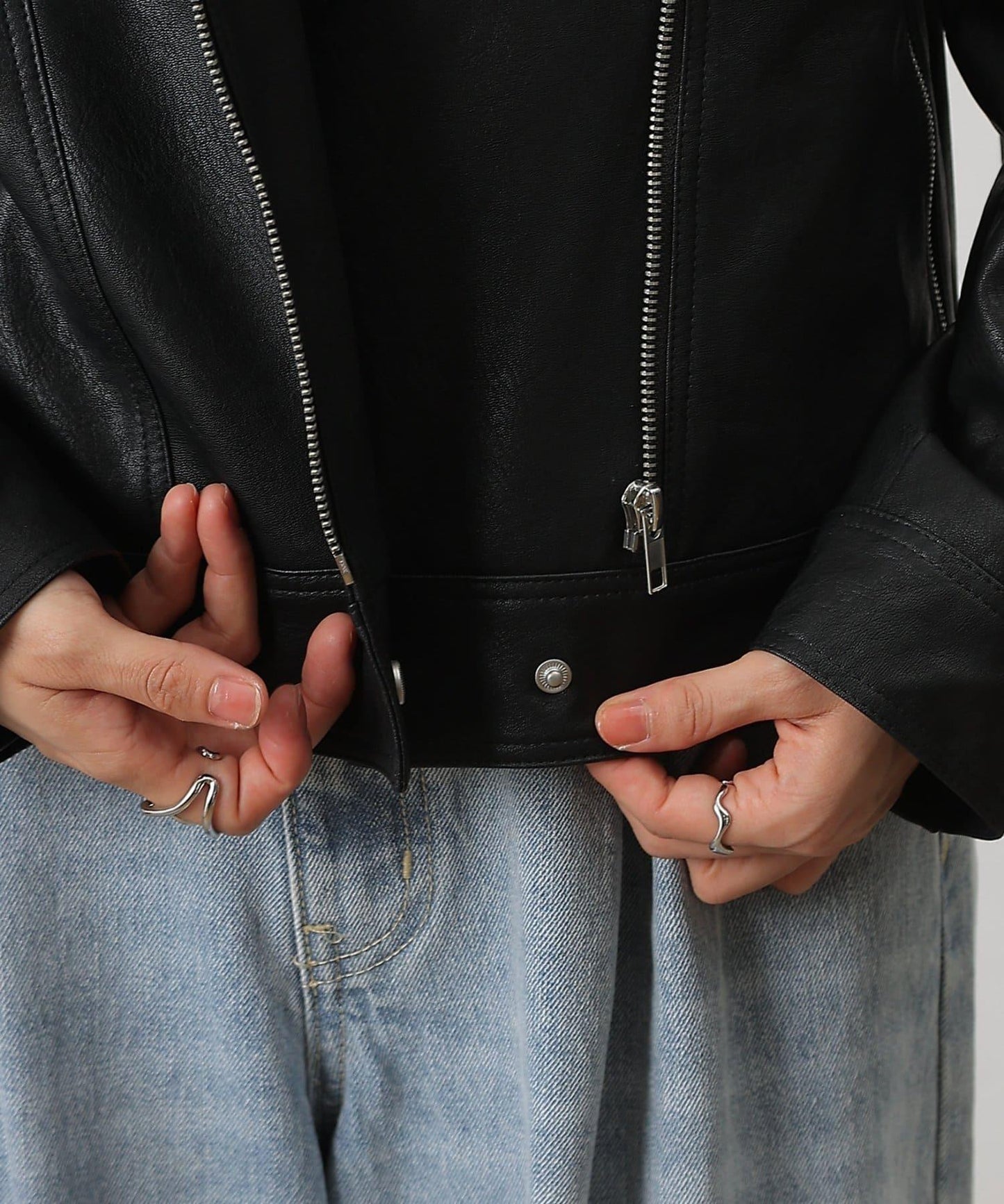 【AW】仿皮機車夾克