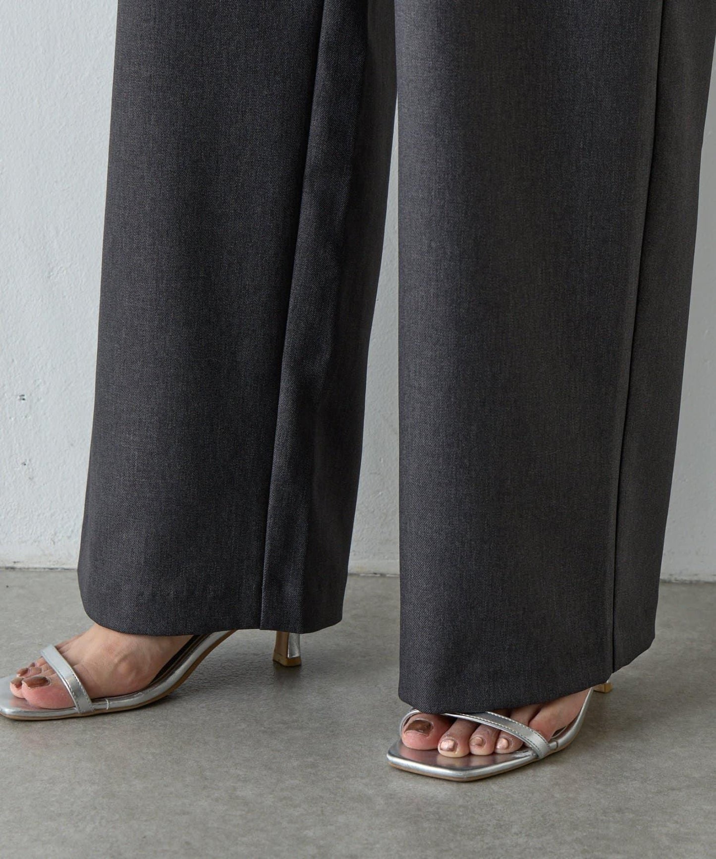 【AW/可搭配套裝】仿羊毛褶皺寬鬆長褲