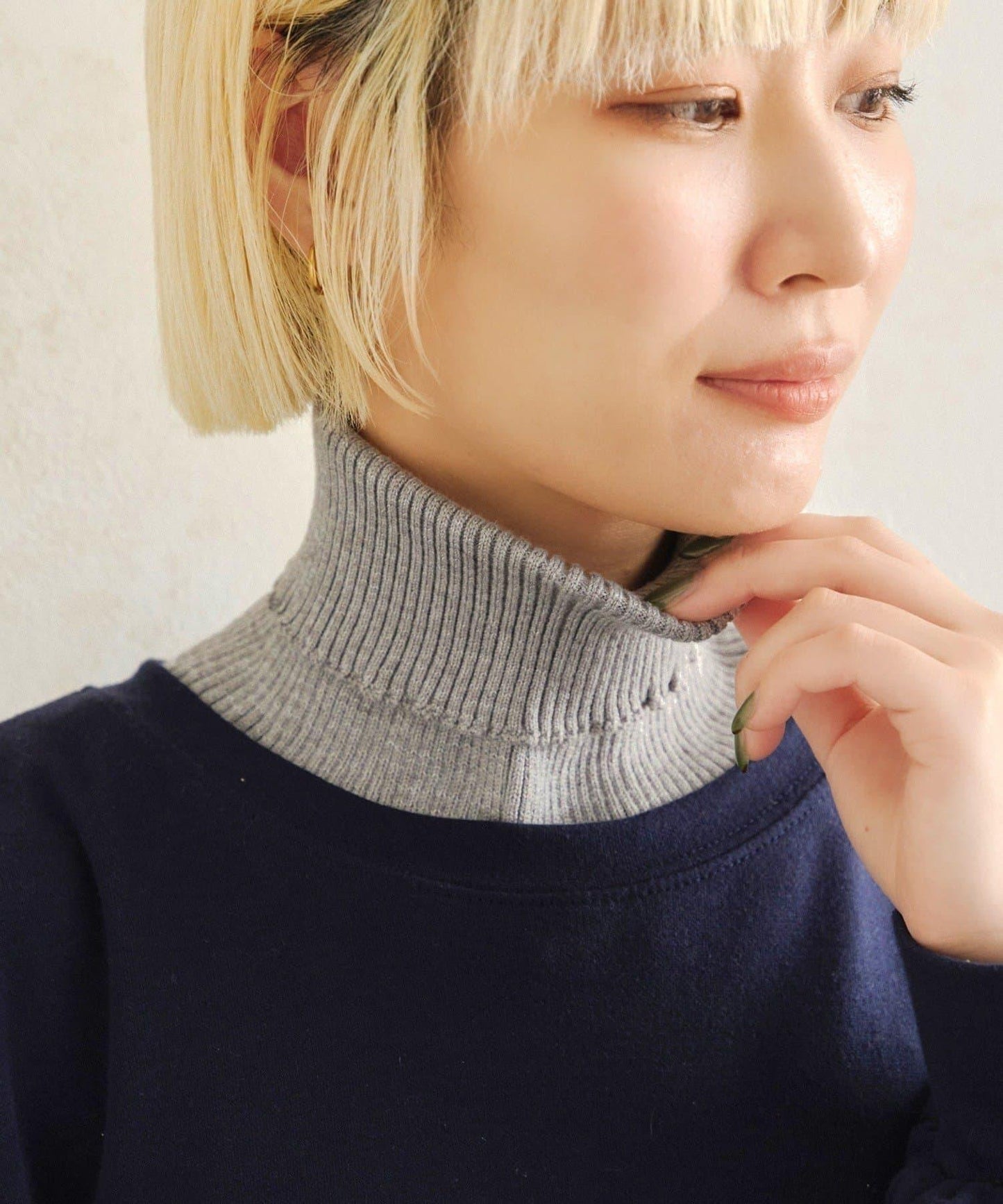 ハイネックニットつけえり