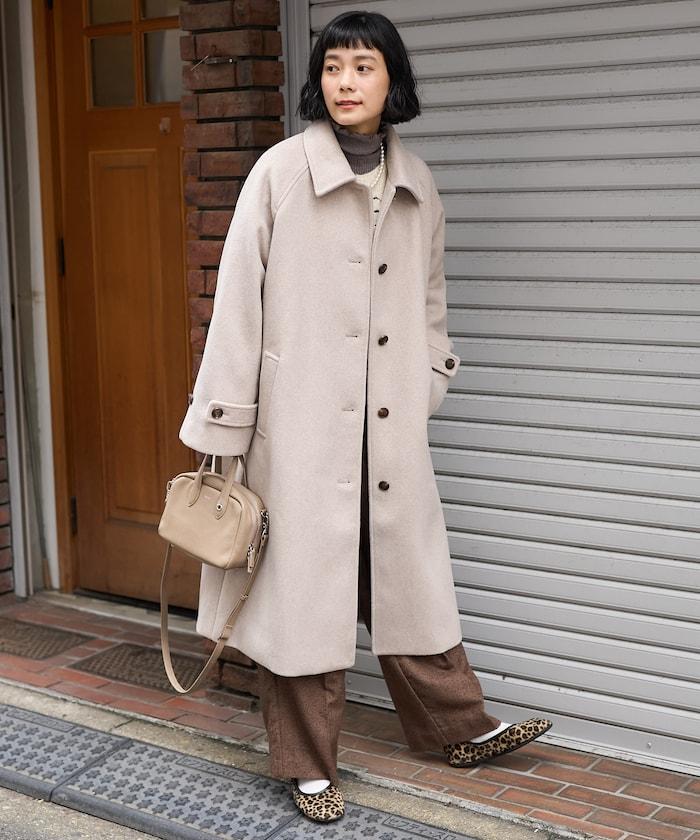 <有小個子尺碼>羊毛長款大衣