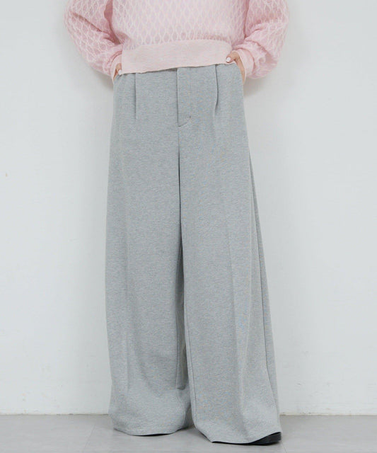 【HERITANOVUM】毛圈布褶皺寬鬆長褲