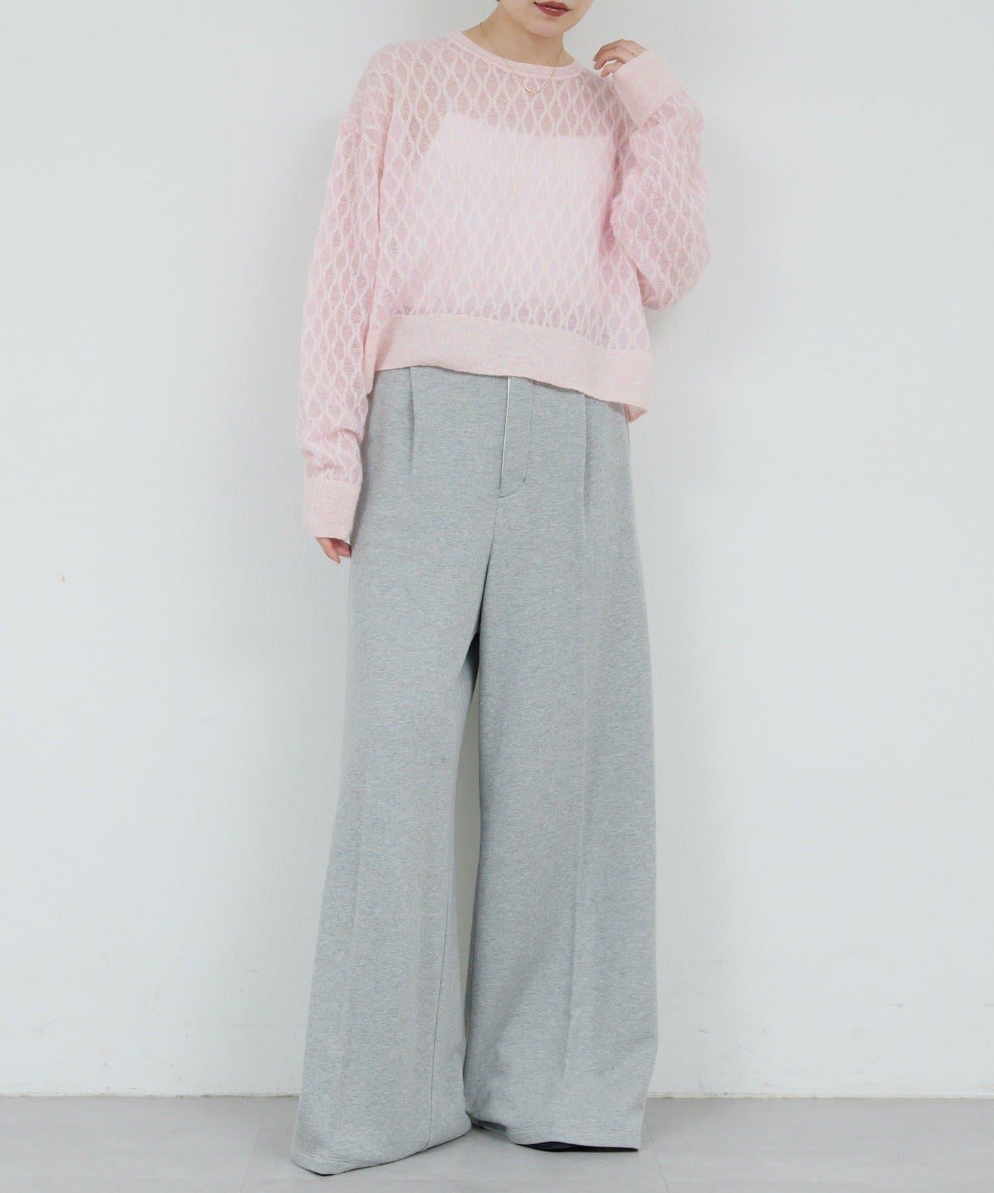 【HERITANOVUM】毛圈布褶皺寬鬆長褲