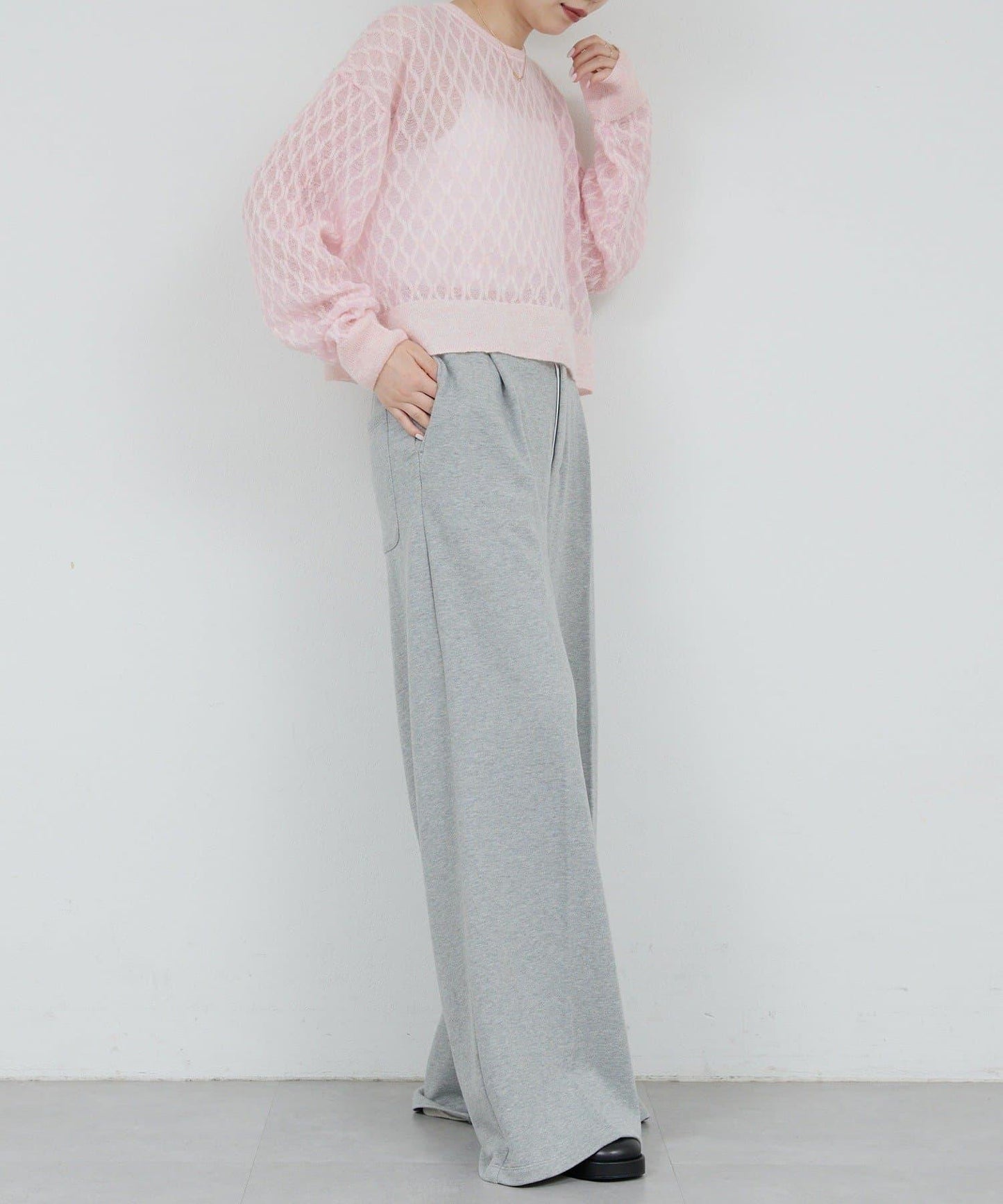 【HERITANOVUM】毛圈布褶皺寬鬆長褲