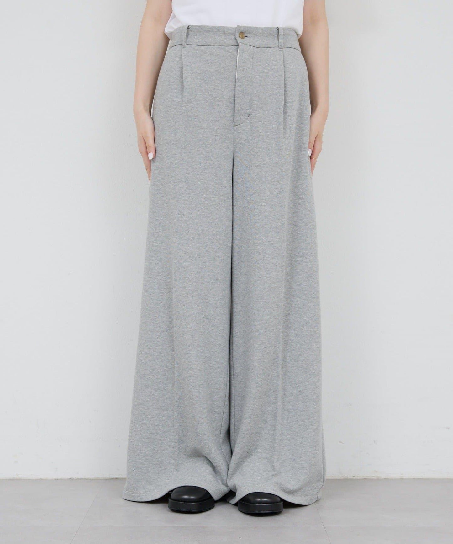 【HERITANOVUM】毛圈布褶皺寬鬆長褲